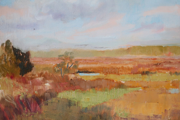 Guana Marsh, Late Day, 12 x 16, oil on canvas, 2020