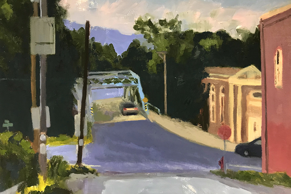 Meshoppen Bridge, 19x24, oil on canvas, 2019