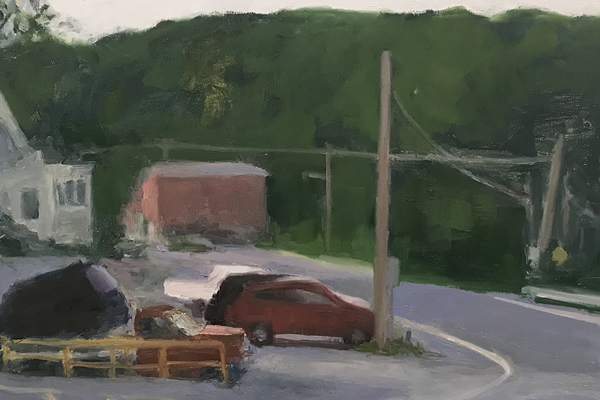 Tow Truck, Meshoppen, 16 x 20, oil on canvas, 2019