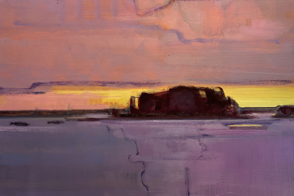 Evening Light, Long Island Sound, 16 x 20, oil on canvas, 2020