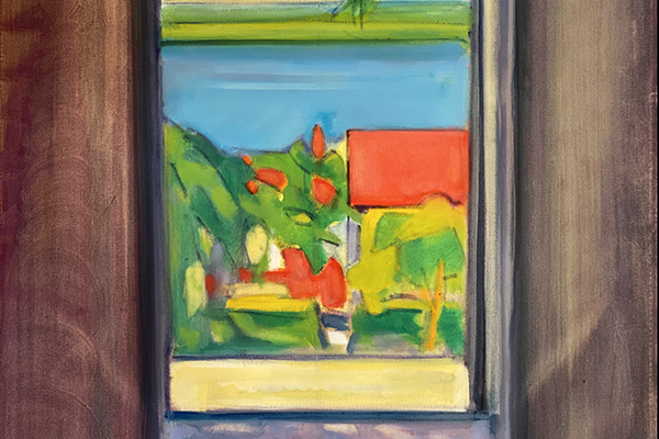 Open Window, St. Mawes, 30 x 40, oil on canvas, 2020